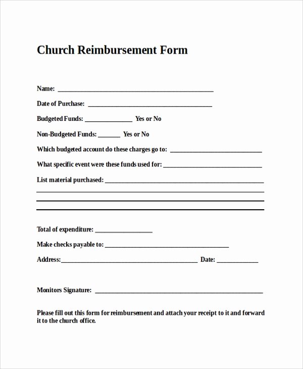 Reimbursement Request form Template Best Of 9 Sample Reimbursement forms