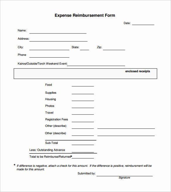 Reimbursement Request form Template Elegant 9 Sample Expense Reimbursement forms