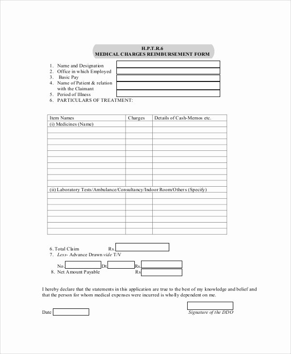 Reimbursement Request form Template Lovely 9 Sample Reimbursement forms
