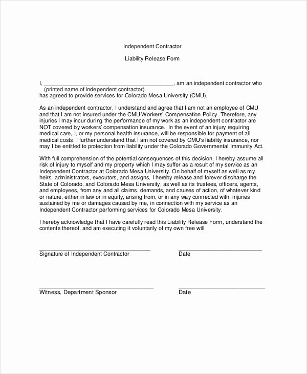Release Of Liability Template Free Awesome 11 Liability Waiver form Templates Pdf Doc