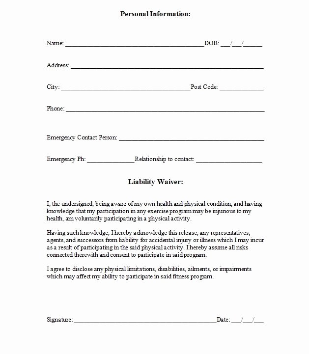 Release Of Liability Template Free Best Of Printable Sample Release and Waiver Liability Agreement