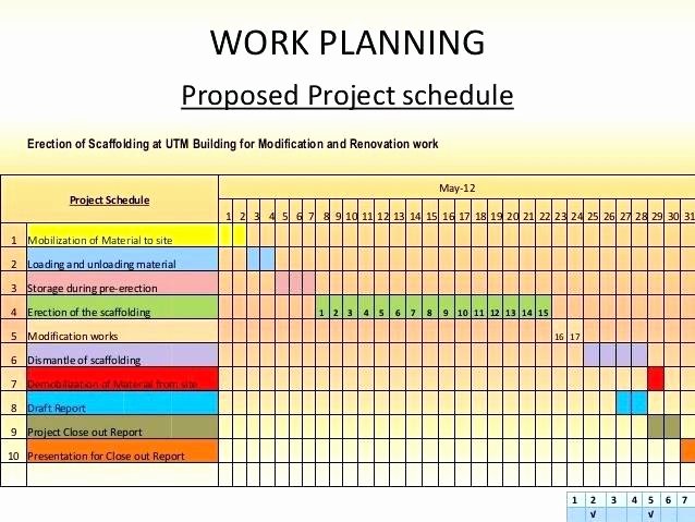 Remodel Project Plan Template Fresh Work Schedule format for Project