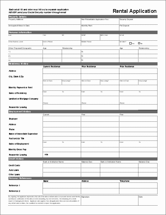 Rent Application form Template Luxury Rental Application form Template