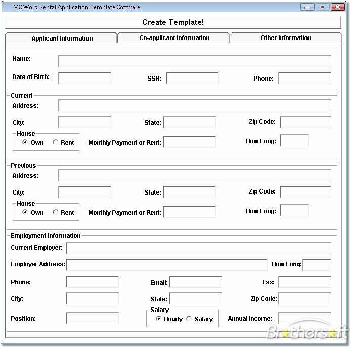 Rent Application form Template Unique Job Application Template Microsoft Publisher