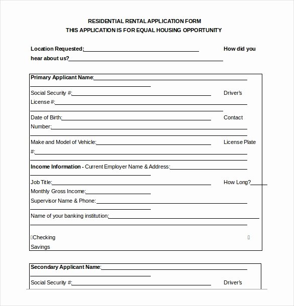 Rent Application form Template Unique Rental Application Template – 10 Free Word Pdf Documents