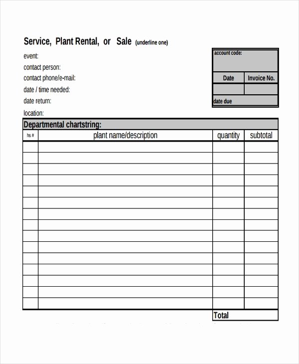 Rent Invoice Template Excel New Rental Invoice Template 6 Free Word Pdf Document