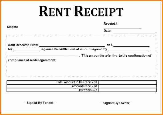 Rent Paid Receipt Template Lovely 9 Printable Rent Receipt Pdf