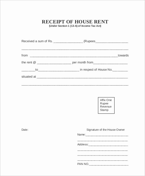 Rent Paid Receipt Template New 7 Rent Receipt Samples