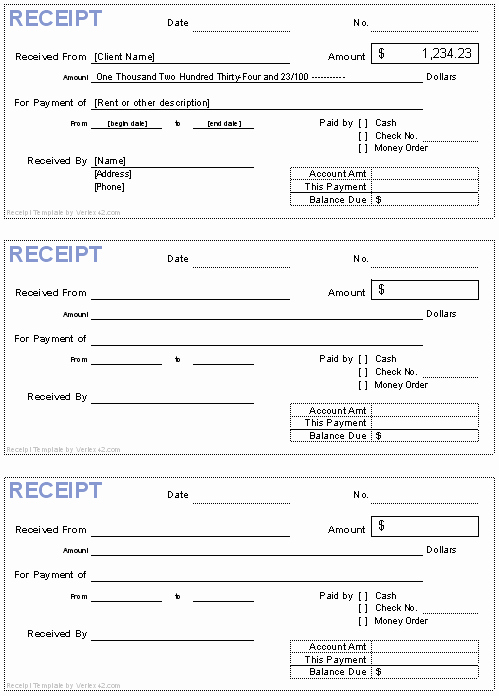 Rent Paid Receipt Template New Free Receipt Template