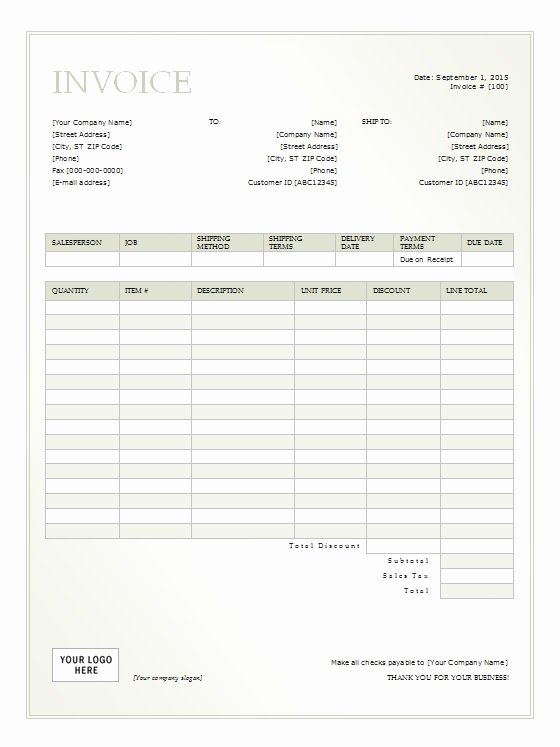 Rental Invoice Template Excel Beautiful Rental Invoice Template Free formats Excel Word