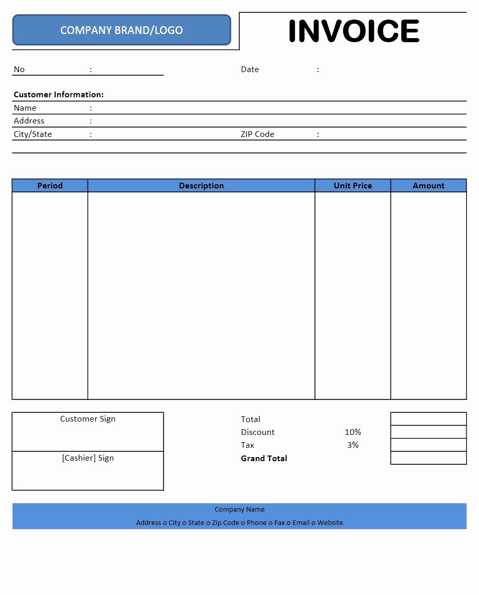 Rental Invoice Template Excel Luxury Invoice Templates