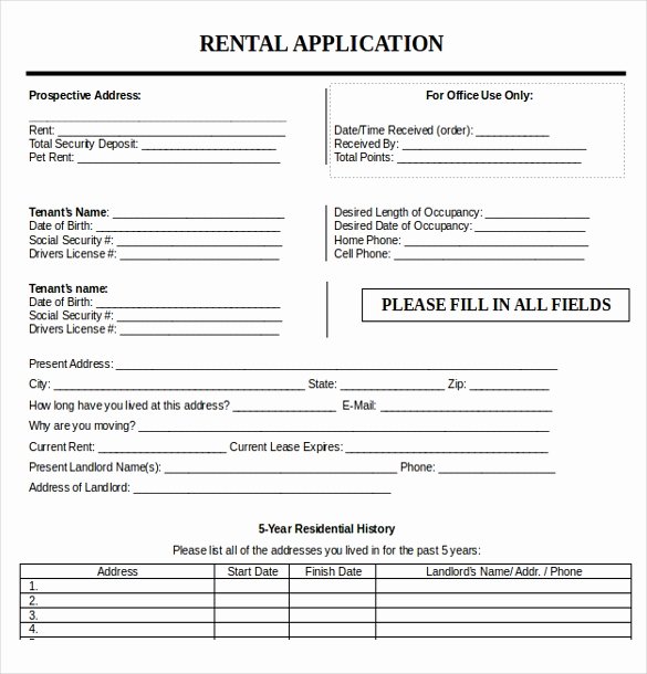 Renters Application form Template Awesome 10 Free Download Rental Application Templates