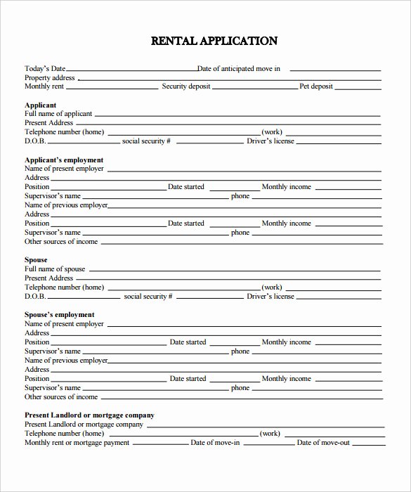 Renters Application form Template Inspirational Rental Application – 18 Free Word Pdf Documents Download