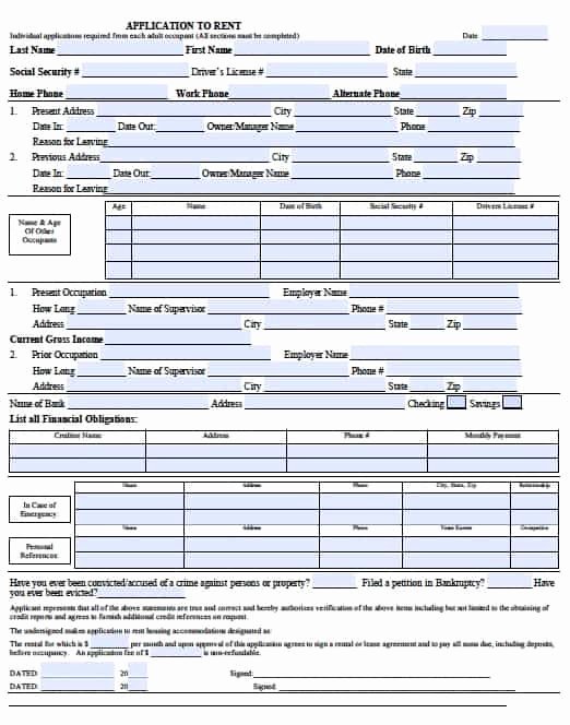 Renters Application form Template Lovely Free Utah Rental Application form – Pdf Template