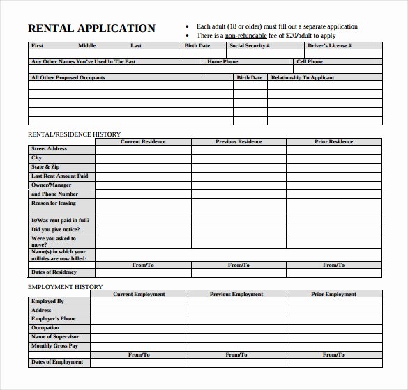 Renters Application form Template Lovely Rental Application – 18 Free Word Pdf Documents Download