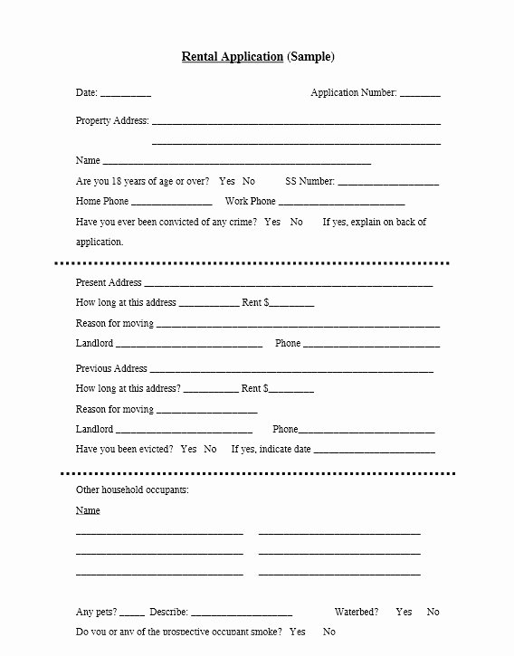 Renters Application form Template New Download Free Basic Rental Application Template