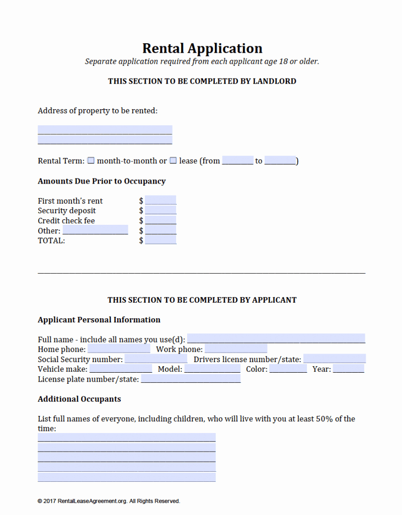 Renters Application form Template New Free Rental Application Template – Download In Adobe Pdf