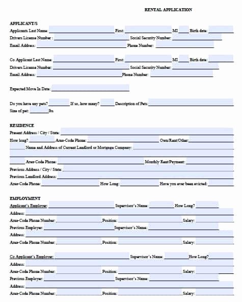 Renters Application form Template Unique Free Michigan Rental Application form – Pdf Template