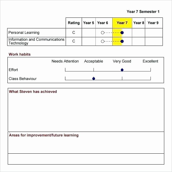 Report Card Template Excel New College Report Card Template Seven Precautions You Must
