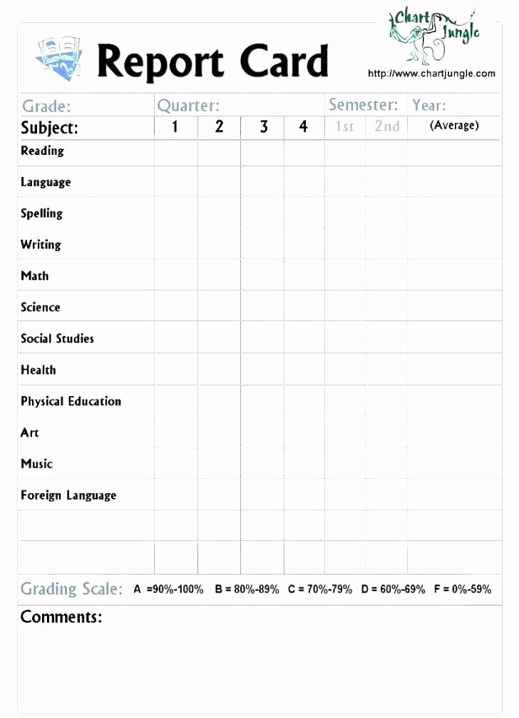 Report Card Template Excel Unique Excel Report Card Template Sample School Download