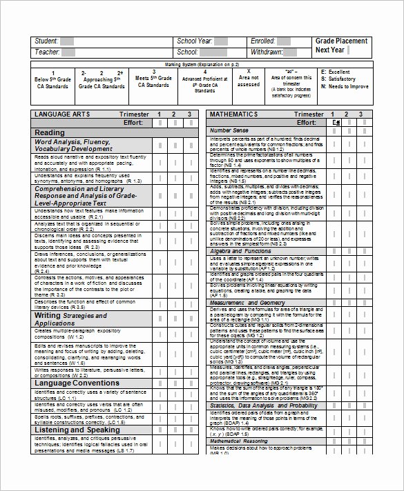 Report Card Template Excel Unique Microsoft Excel School Report Card Template Templates