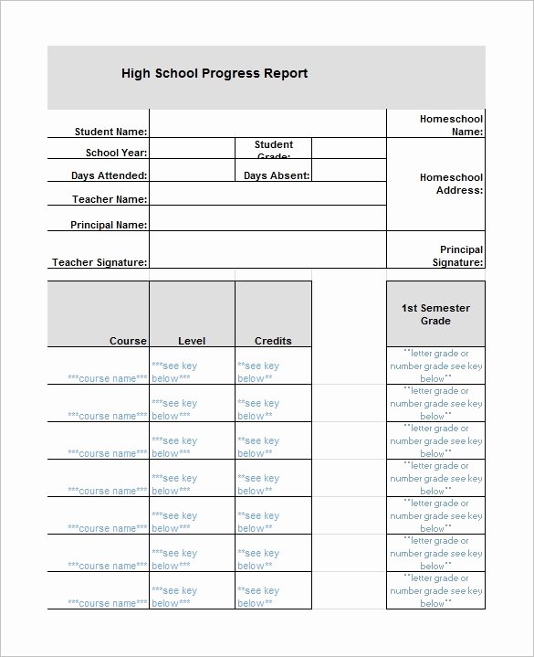 Report Card Template Pdf Beautiful High School Report Card Template Free