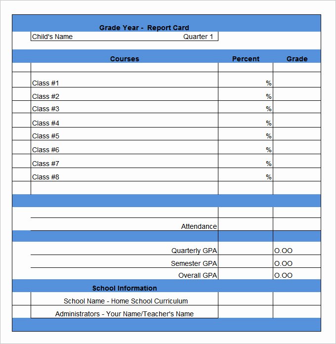 Report Card Template Pdf Fresh Report Card Template 28 Free Word Excel Pdf Documents