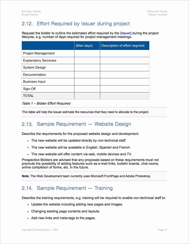 Request for Bid Template Awesome Request for Proposal Rfp Template Apple Iwork Pages and