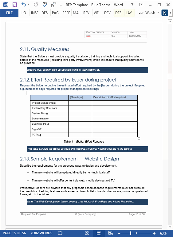 Request for Proposal Template Word Best Of Request for Proposal Rfp Templates In Ms Word and Excel
