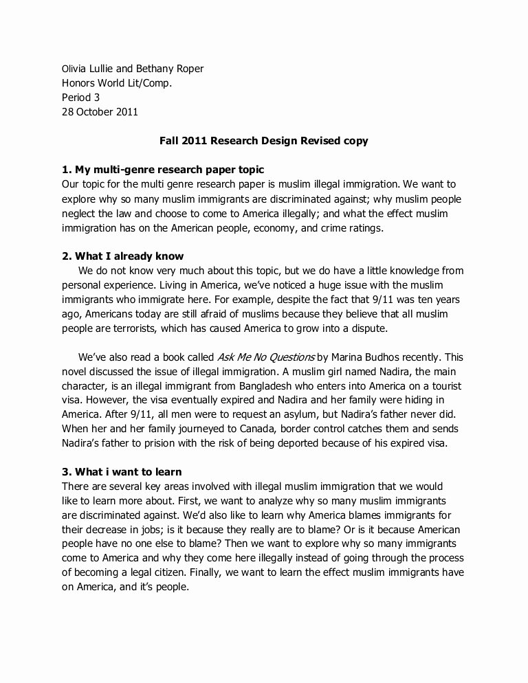 Research Paper Proposal Template Beautiful Research Proposal Fall 2011