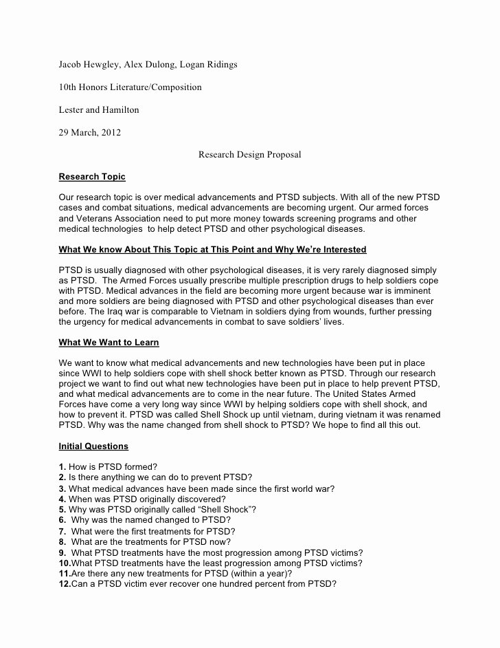 Research Paper Proposal Template Fresh Research Proposal