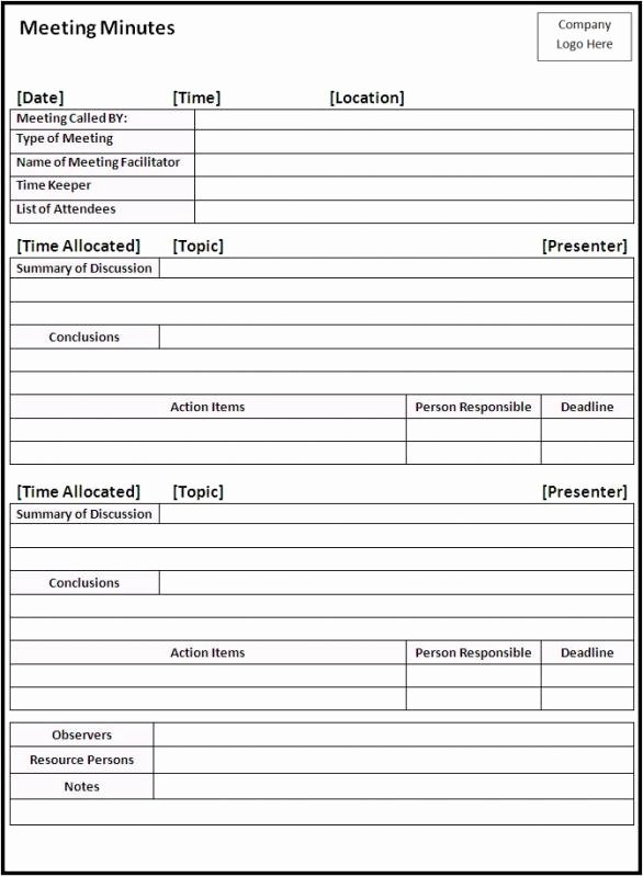 Resident Council Meeting Minutes Template Best Of Meeting Notes Template