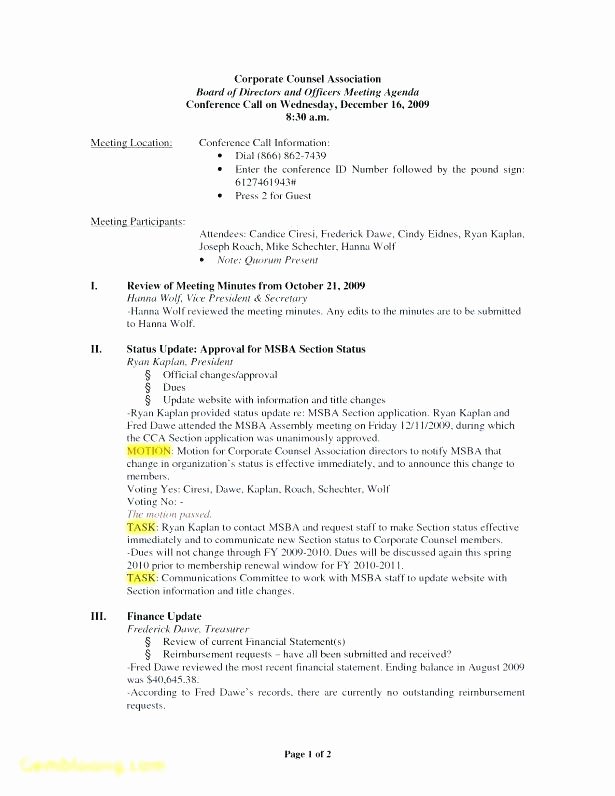 Resident Council Meeting Minutes Template Luxury 15 Nonprofit Board Meeting Agenda Template