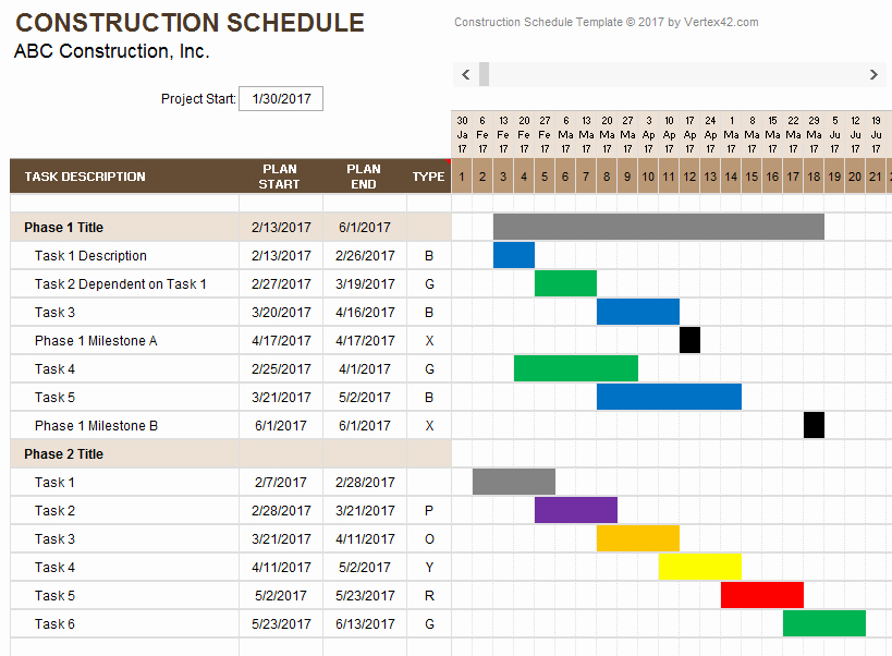 Residential Construction Schedule Template Excel Fresh Construction Schedule Template
