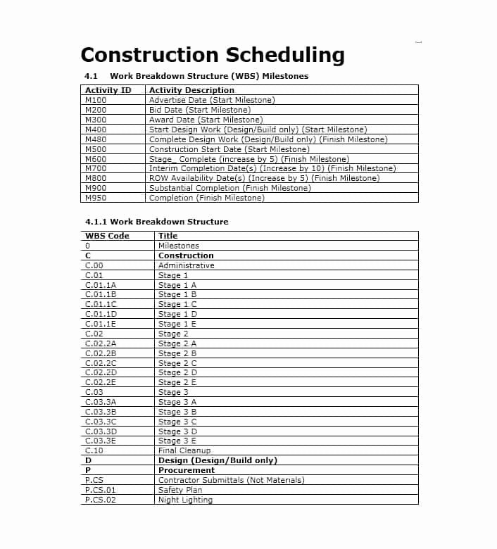 Residential Construction Schedule Template New 21 Construction Schedule Templates In Word &amp; Excel
