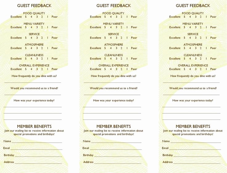 Restaurant Comment Card Template Free Lovely 24 Best Ment Cards Images On Pinterest