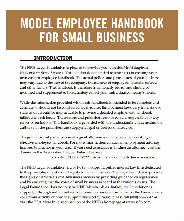 Restaurant Employee Handbook Template Free Fresh Employee Handbook Template 6 Free Pdf Doc Download