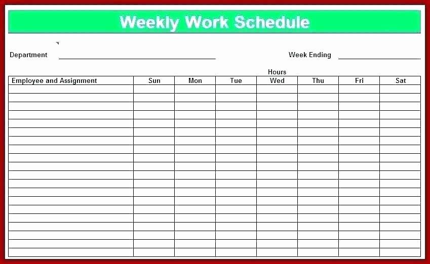 Restaurant Employee Schedule Template Fresh Free Shift Schedule Template Blank Weekly Employee Work