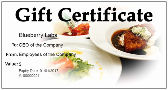 Restaurant Gift Certificate Template Elegant Gift Certificate Template – 34 Free Word Outlook Pdf