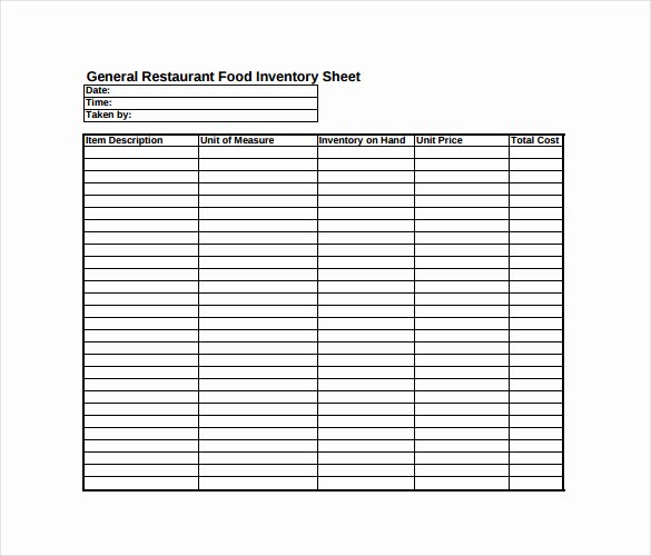 Restaurant Inventory Sheet Template Elegant Inventory Spreadsheet Template 48 Free Word Excel