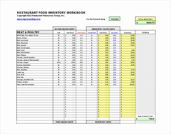 Restaurant Inventory Sheet Template New Restaurant Inventory Template 28 Free Word Excel