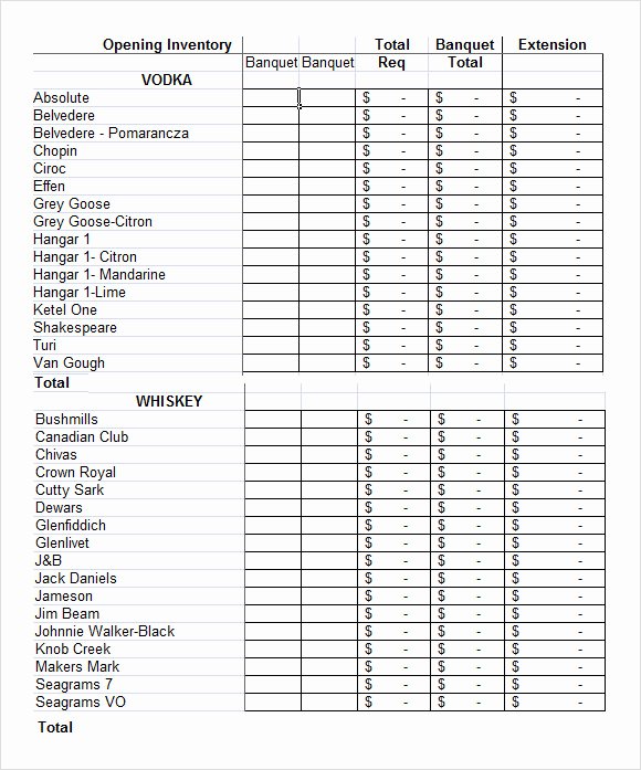 Restaurant Inventory Sheet Template New Sample Inventory Spreadsheet Template 8 Free Documents