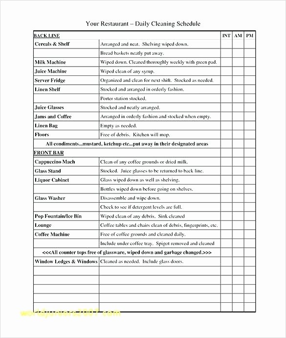 Restaurant Kitchen Cleaning Checklist Template Luxury Lovely Restaurant Kitchen Cleaning Checklist 6 Template