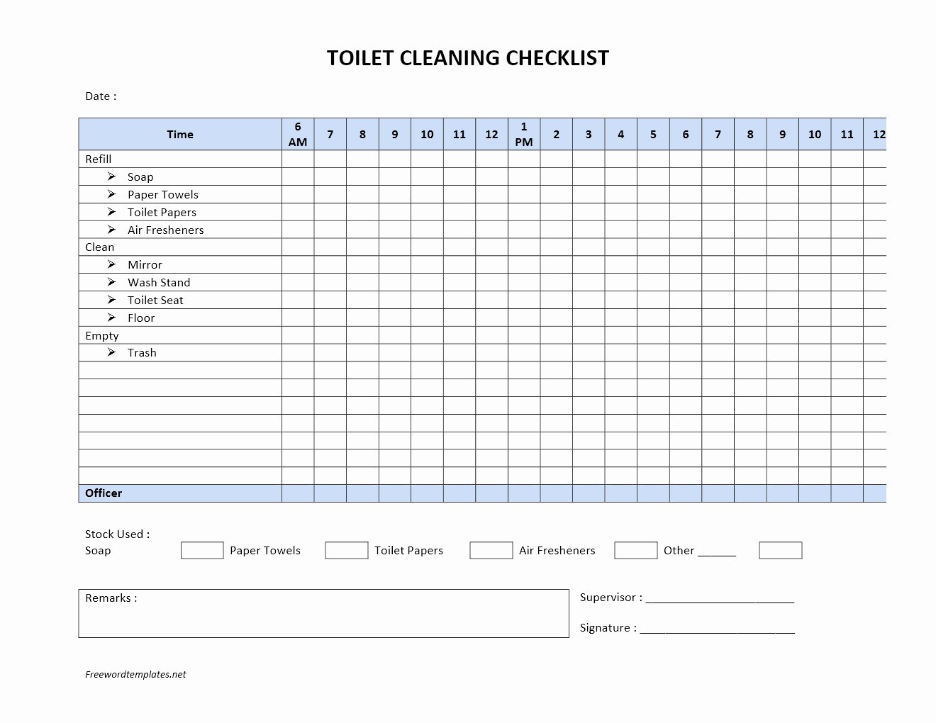 Restroom Cleaning Log Template Unique toilet Cleaning Checklist