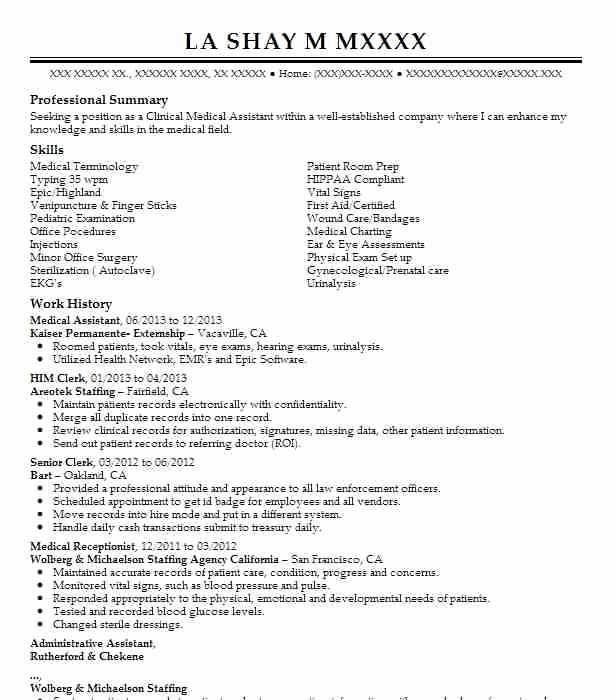 Resume Template for Medical assistant Awesome Resume for Medical assistant F Resume