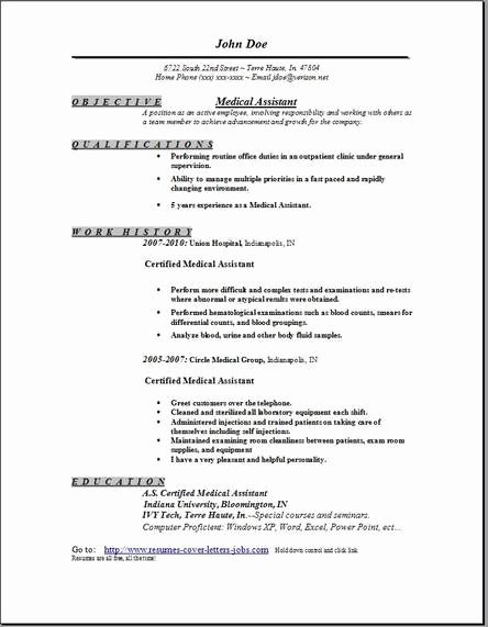 Resume Template for Medical assistant Best Of Medical assistant Resume Occupational Examples Samples