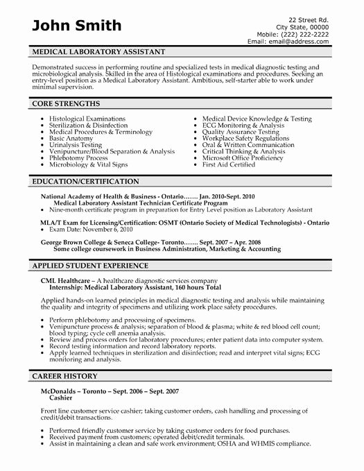 Resume Template for Medical assistant Luxury Here to Download This Medical Laboratory assistant