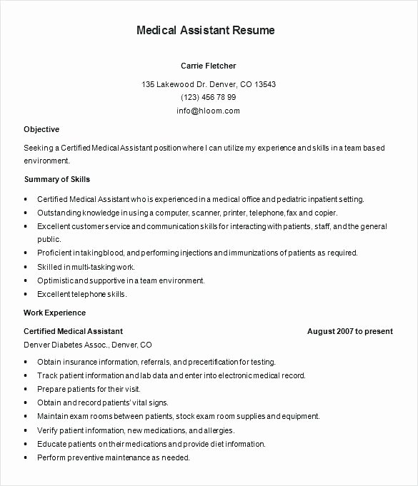 Resume Template for Medical assistant Unique Healthcare Medical Physician Cv Example – Helenamontanafo