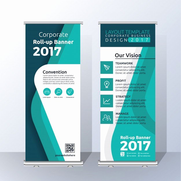 Roll Up Banner Template Luxury Banner Stand Vectors S and Psd Files