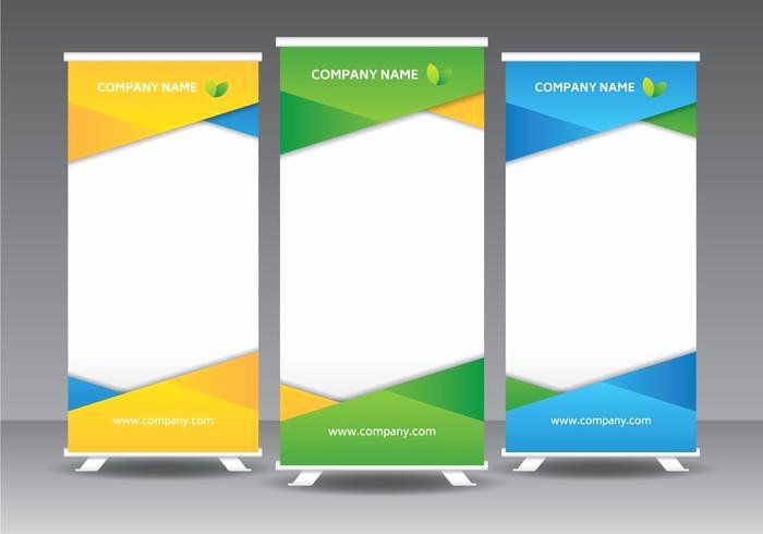 Roll Up Banners Template New Corporate Roll Up Banner Template Download Free Vector